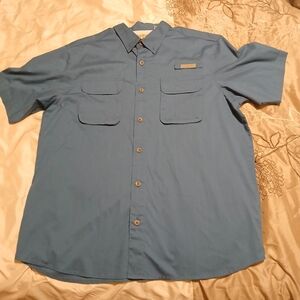RedHead Men's Casual Blue Button-Down Shirt